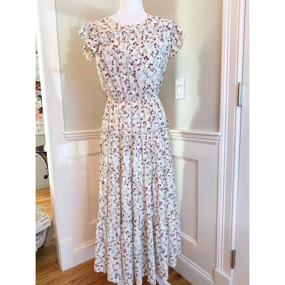 Hailey & Co Floral Tiered Maxi Dress Size Medium Cottagecore